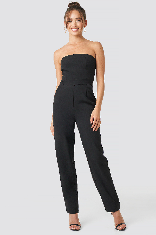 black bandeau jumpsuit