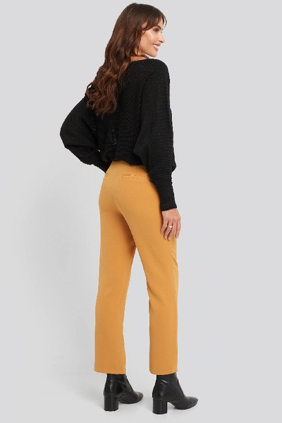 Shop Na-kd Classic High Waist Suit Trousers Orange In Yellow