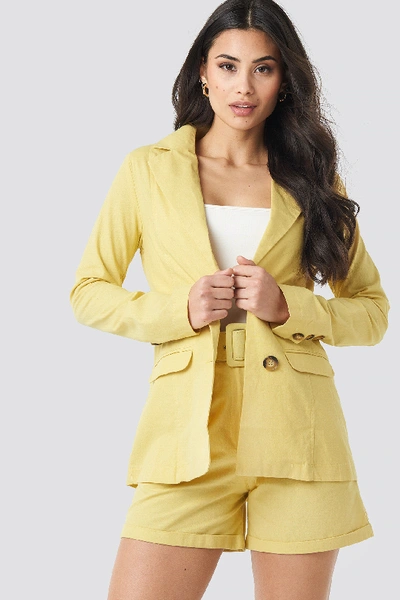Shop Trendyol Yol Pocket Detailed Jacket - Yellow In Mustard