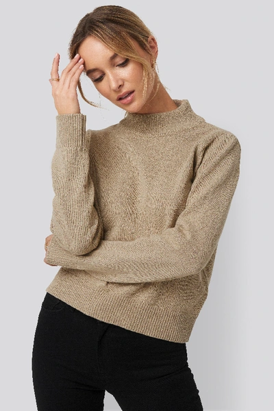 Shop Pamela X Na-kd Recycled High Neck Sweater - Beige