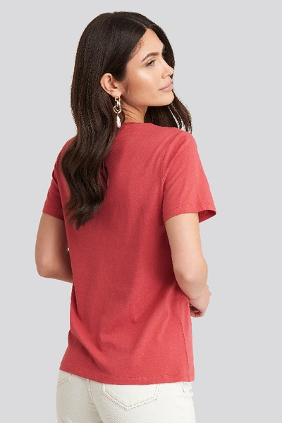 Shop Na-kd Basic Tee - Red In Washed Red