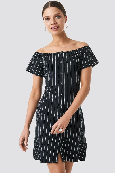 Shop Trendyol Yol Striped Mini Dress - Black