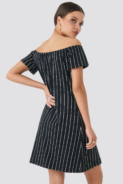 Shop Trendyol Yol Striped Mini Dress - Black