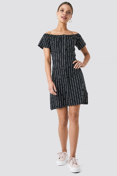 Shop Trendyol Yol Striped Mini Dress - Black
