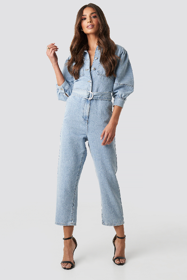 light blue jumpsuit with sleeves