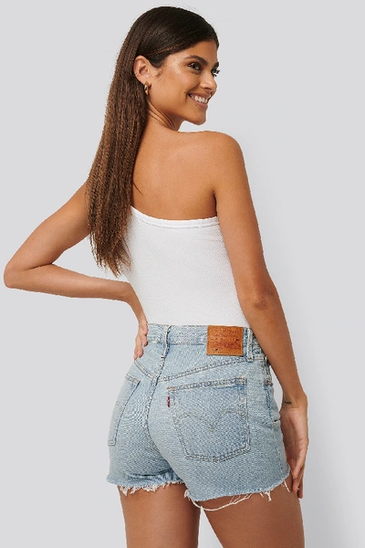 Shop Levi's 501 High Rise Shorts - Blue In Light Indigo - Worn In