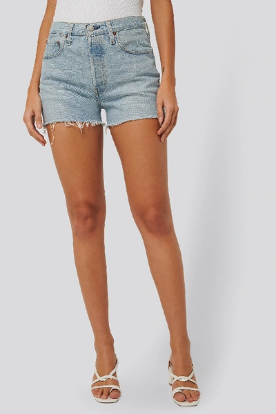 Shop Levi's 501 High Rise Shorts - Blue In Light Indigo - Worn In