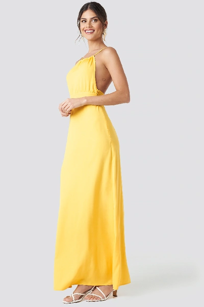 Shop Na-kd Tie Back Maxi Dress - Yellow