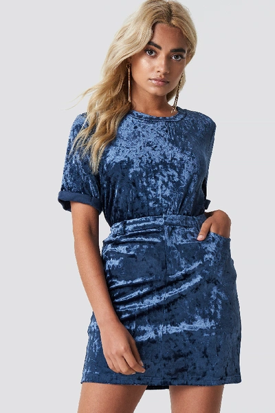 Shop Rut & Circle Velvet Skirt - Blue In Stone Blue