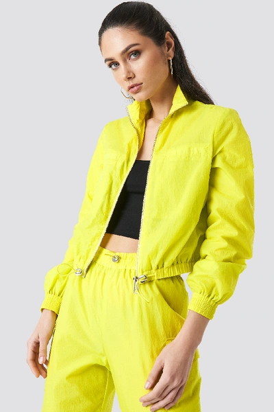 Shop Anna Nooshin X Na-kd Front Zip Track Jacket Green In Lime