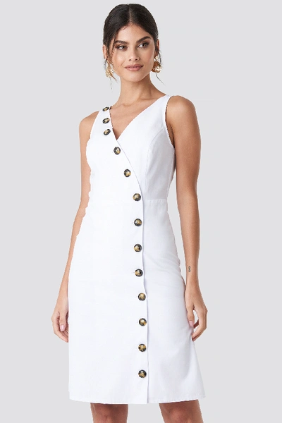 Shop Na-kd Buttoned Detail Dress - White