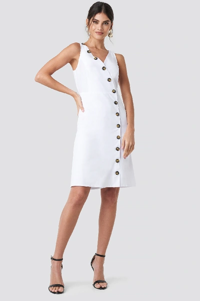 Shop Na-kd Buttoned Detail Dress - White