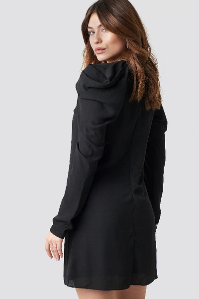 Shop Trendyol Ruffle Sleeve Mini Dress - Black