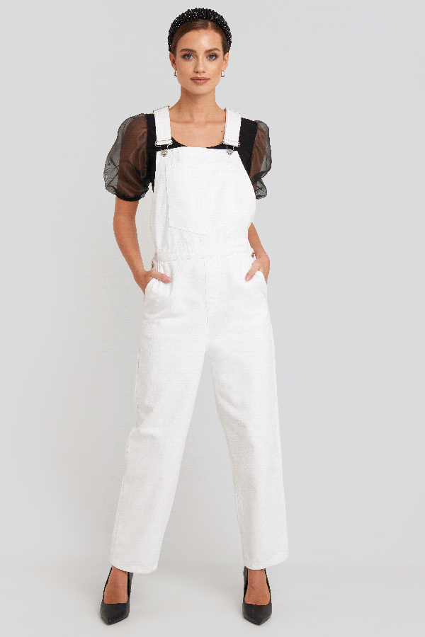 white dungarees