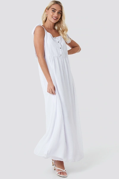 Shop Na-kd Tie Shoulder Maxi Dress - White