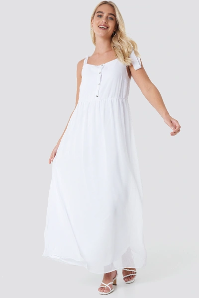 Shop Na-kd Tie Shoulder Maxi Dress - White