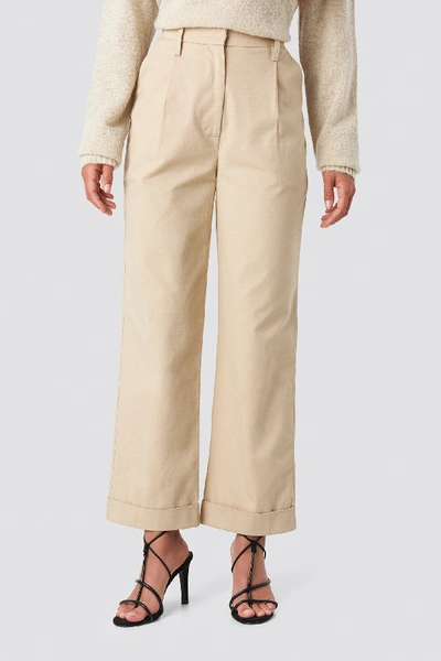 Shop Tina Maria X Na-kd Straight Cargo Pants - Beige