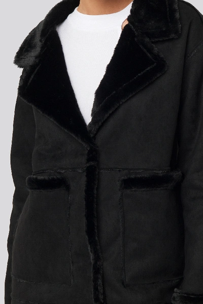 Shop Na-kd Big Pocket Faux Suede Jacket Black