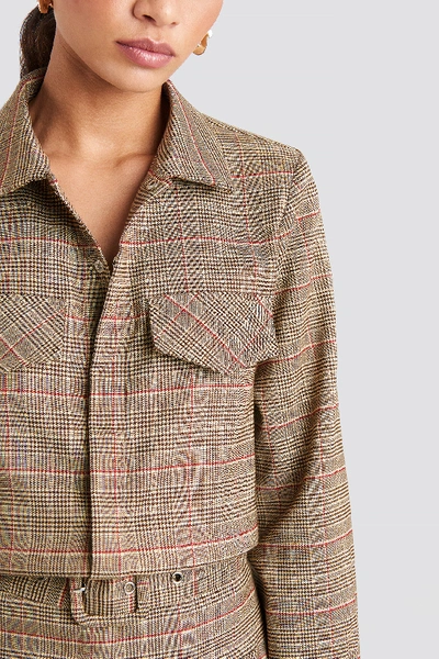 Shop Emilie Briting X Na-kd Checked Pocket Shirt Brown In Checkered