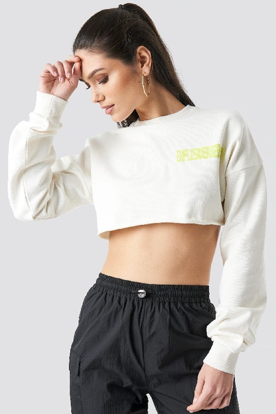 Shop Anna Nooshin X Na-kd Explosive Raw Cropped Sweater - White