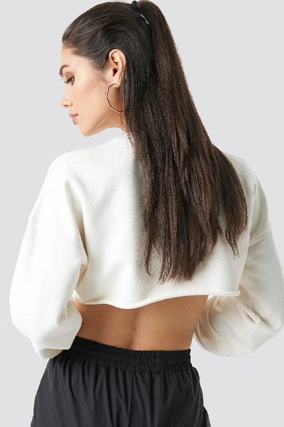 Shop Anna Nooshin X Na-kd Explosive Raw Cropped Sweater - White