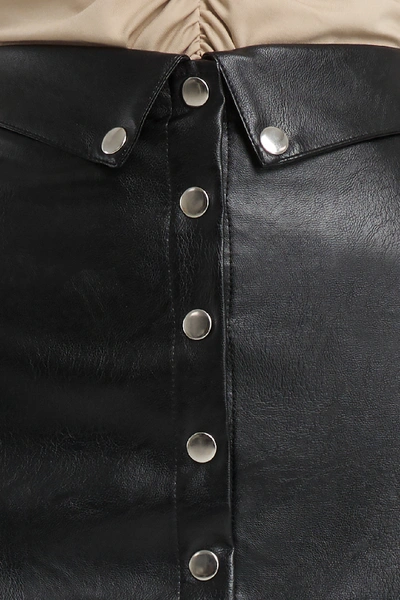 Shop Adorable Caro X Na-kd Button Up Pu Skirt Black