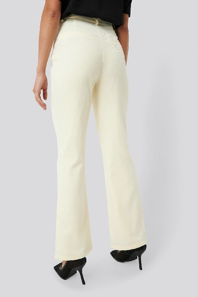 Shop Erica Kvam X Na-kd Highwaisted Suit Pants - Yellow In Off White