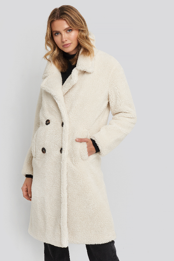 white long teddy coat