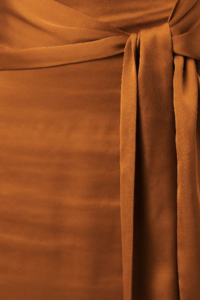 Shop Anna Skura X Na-kd Tie Waist Satin Skirt - Orange In Bronze