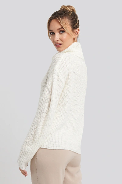 Adorable Caro X Na-kd Big Turtleneck Knitted Sweater - White | ModeSens