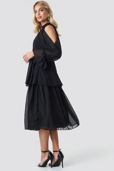 Shop Trendyol No Shoulder Long Sleeve Dress - Black