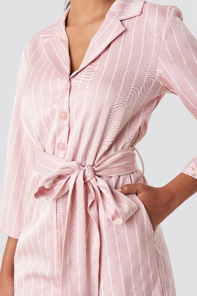 Shop Na-kd Striped Playsuit - Pink