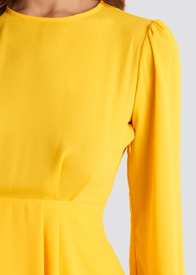 Shop Na-kd Open Back Flowy Mini Dress - Yellow In Citrus