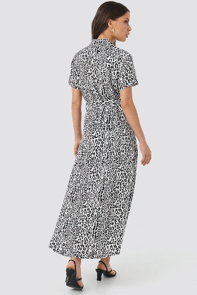 Shop Na-kd Short Sleeve Maxi Dress - Leopard