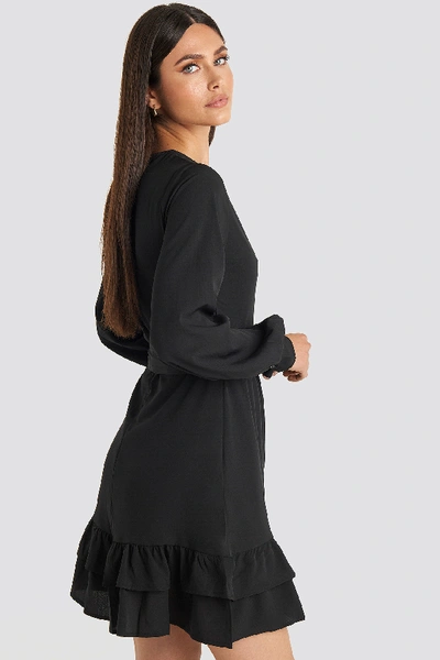 Shop Karo Kauer X Na-kd Balloon Sleeve Mini Dress - Black