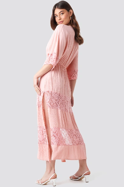 Shop Trendyol Tulum Lace Maxi Dress - Pink In Powder Pink
