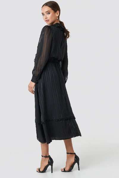 Shop Na-kd Printed Frill Detailed Ankle Dress - Black