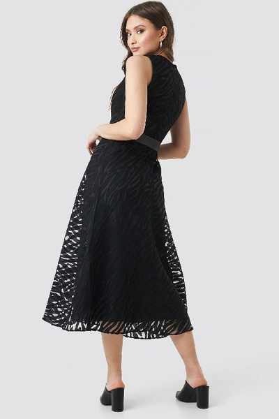Shop Trendyol Belted Detailed Animal Midi Dress - Black