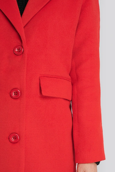 Shop Na-kd Single Breasted Lapel Coat Red