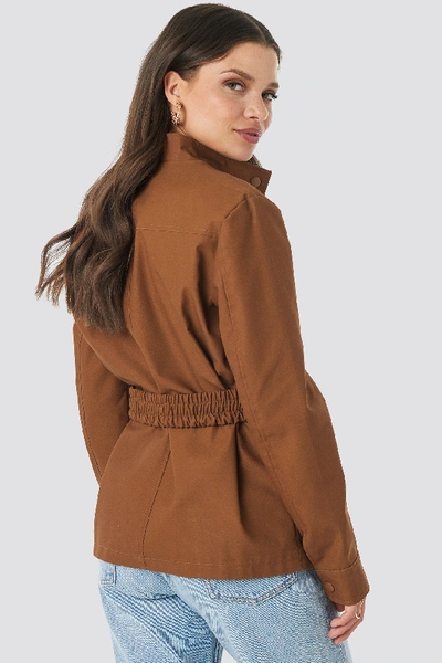 Shop Na-kd Coated Belted Jacket Brown