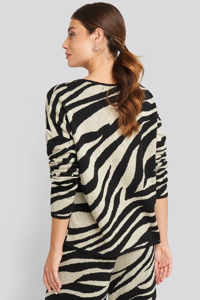 Shop Na-kd Lounge Round Neck Sweater - Multicolor In Beige/black