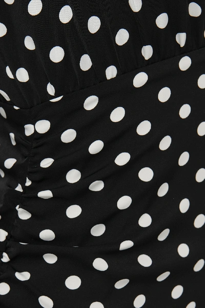 Shop Chloé Gathered Dotted Dress - Black