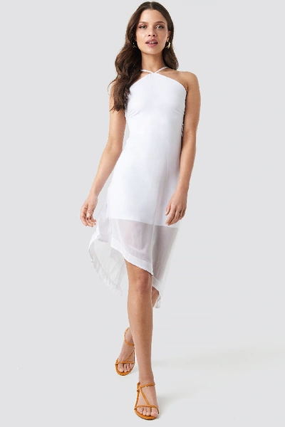 Shop Na-kd Halter Neck Midi Dress - White