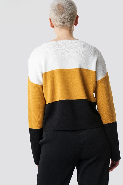 Shop Trendyol Mustard Color Blocked Sweater - Multicolor
