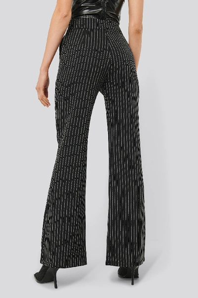 Shop Monica Geuze X Na-kd Pinstriped Flared Suit Pants - Black In Black/stripe