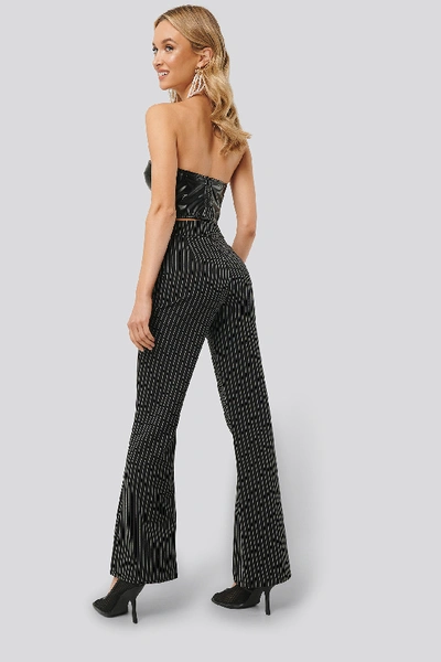 Shop Monica Geuze X Na-kd Pinstriped Flared Suit Pants - Black In Black/stripe