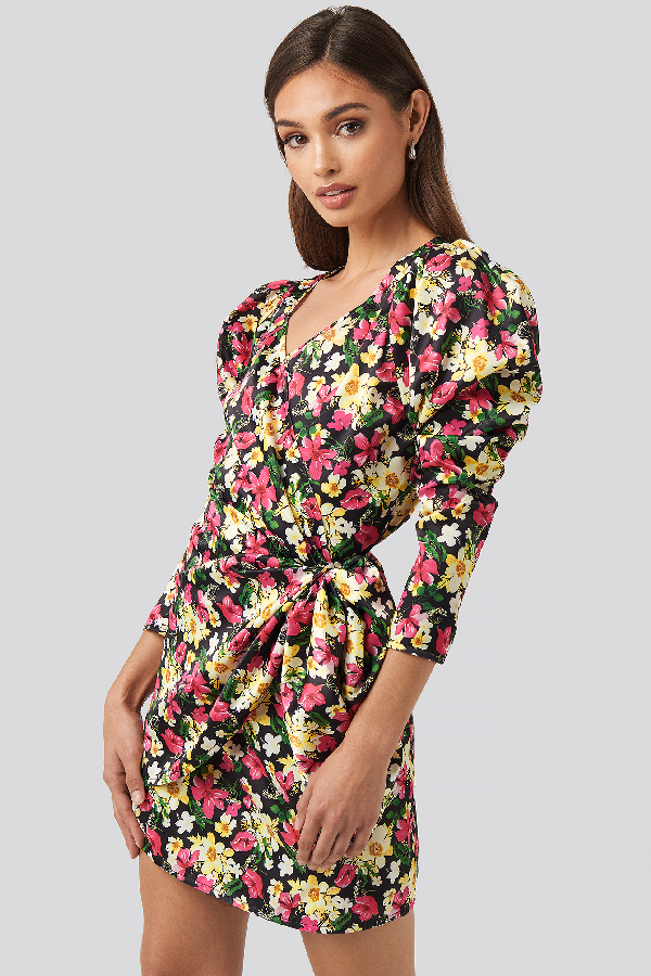 multicolor wrap dress