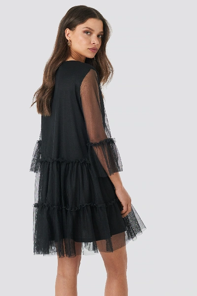 Shop Na-kd Ruffle Mesh Mini Dress - Black