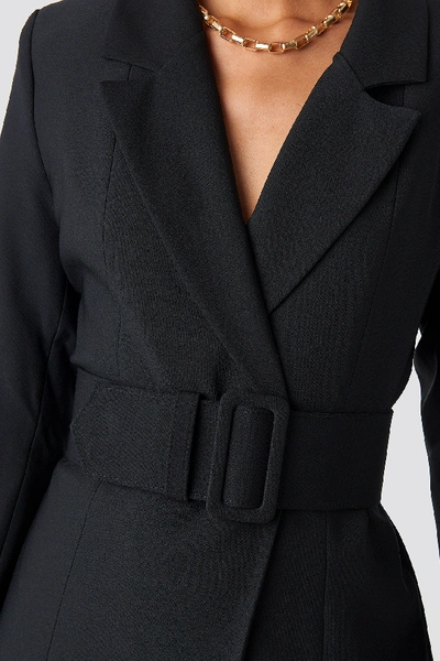 Shop Hoss X Na-kd Wide Belted Blazer Dress - Black