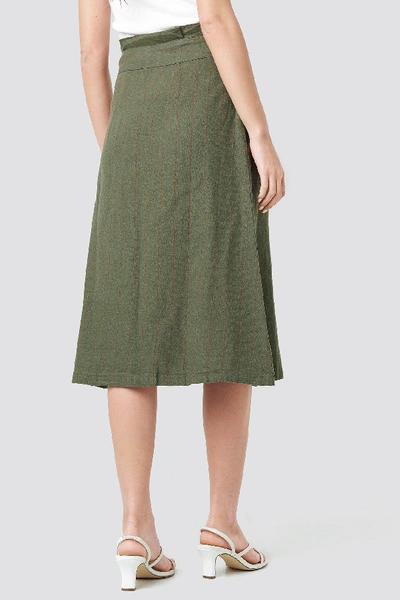 Shop Mango Comptesa Skirt - Green In Khaki